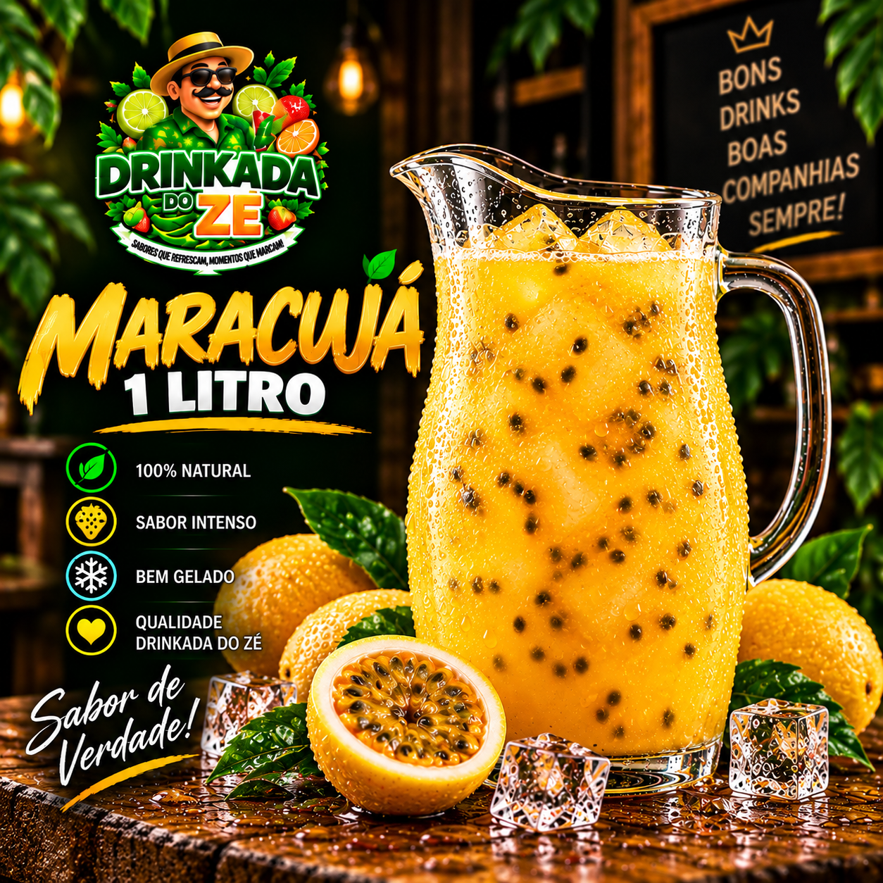 Suco de maracujá 1 litro